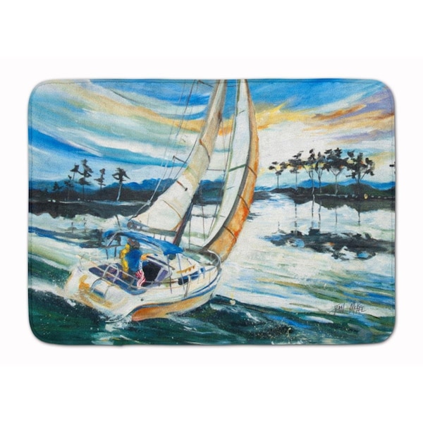 Carolines Treasures Sailboats on Lake Martin Machine Washable Memory Foam Mat JMK1055RUG - main